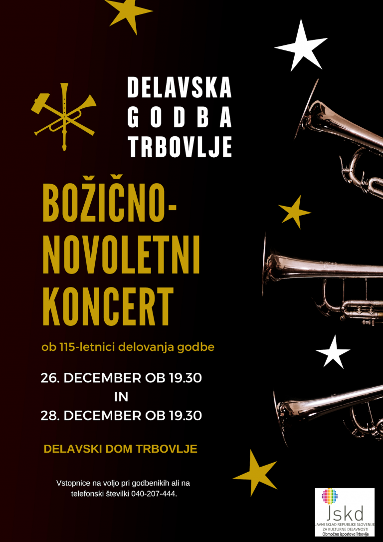 Božično-novoletni koncert ob 115-letnici Delavske godbe Trbovlje