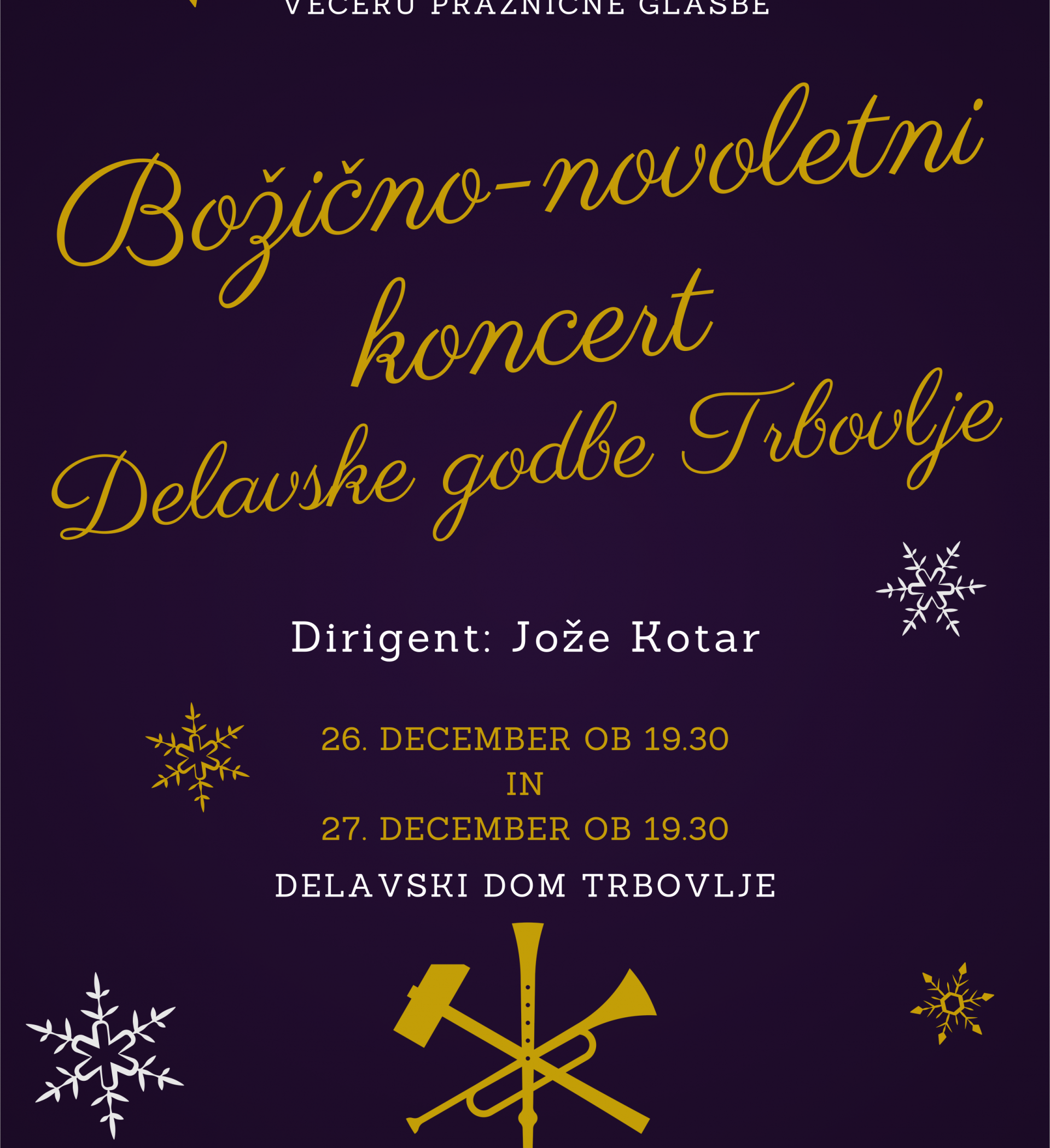 26. in 27. december ob 19.30 - Božično-novoletni koncert Delavske godbe Trbovlje